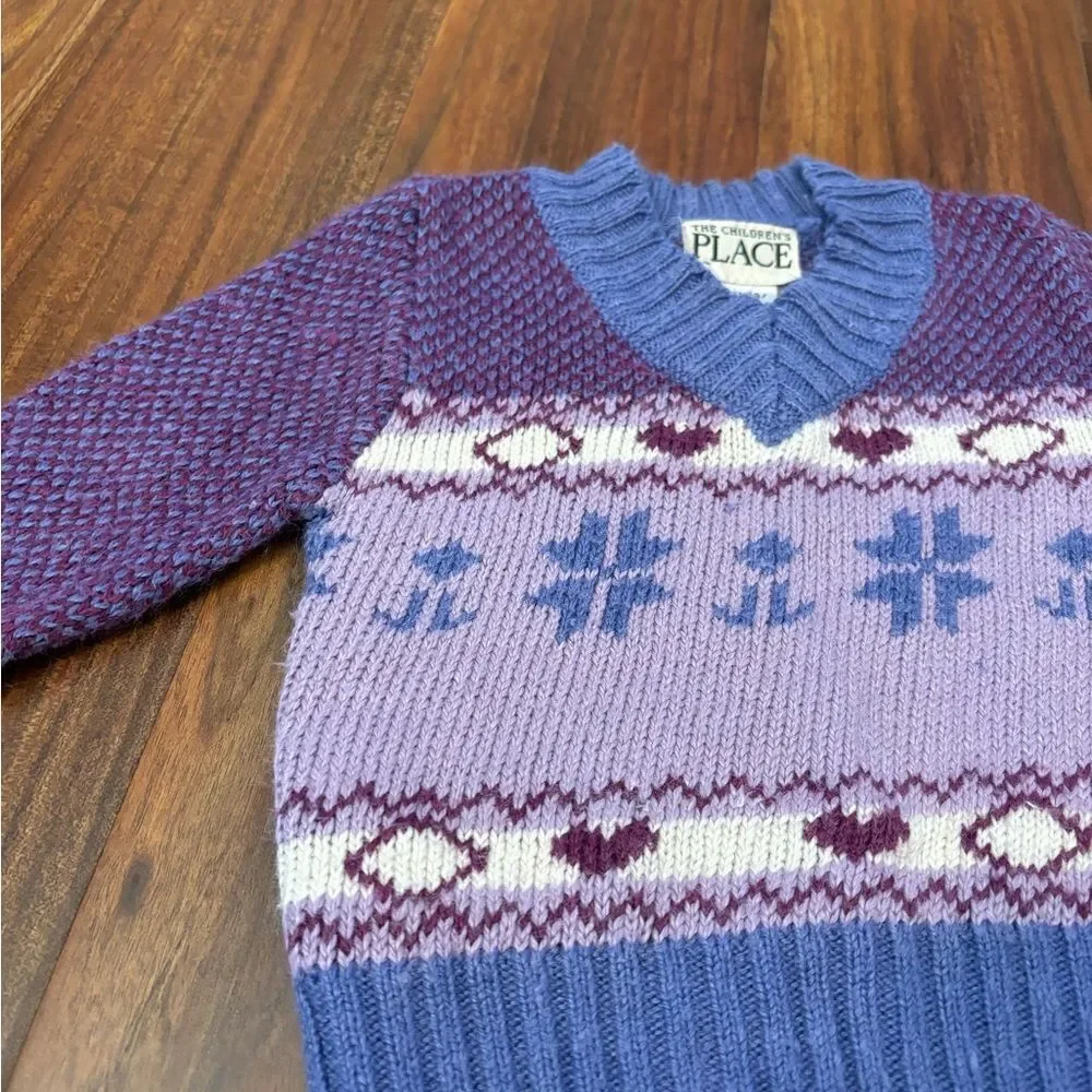 The Children’s Place y2k purple wintery sweater